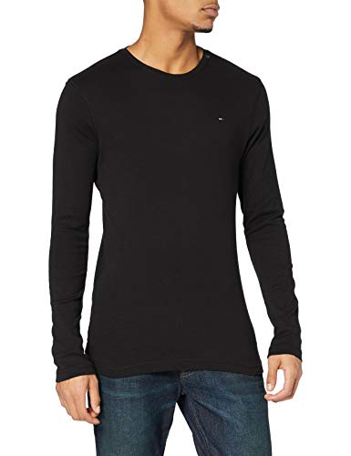 Tommy Hilfiger Original Rib Camisa, Negro (Tommy Black 078), Small para Hombre