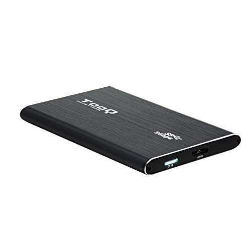 TooQ TQE-2529B - Carcasa para Discos Duros HDD de 2.5", (SATA I/II/III de hasta 7.0 mm de Alto, USB 3.0), Aluminio, indicador LED, Color Negro, 80 grs.