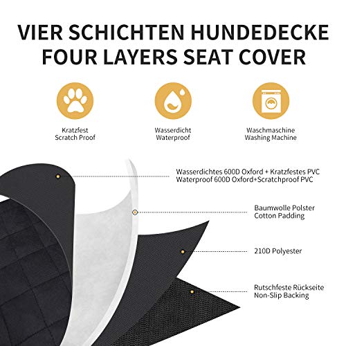 Toozey Protector Funda de Maletero de coche Alfombrilla con protección Lateral - Universal Auto Maletero Manta para Perros - Impermeable & Antideslizante Esterilla Protectora Robusta