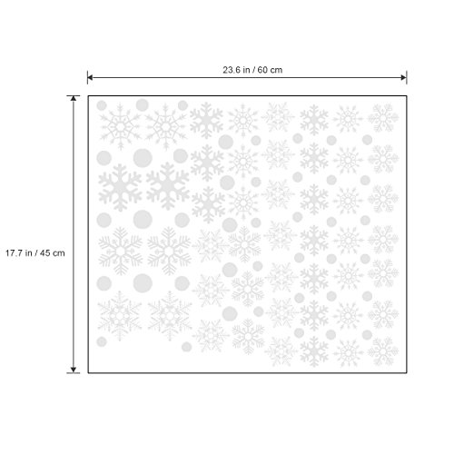 Toyvian Vinilos de Navidad para Ventana de Copo de Nieve Vinilos de Escaparates para Dormitorio Infantil Pegatinas de Navidad Adornos para Ventanas Pared 48 Piezas