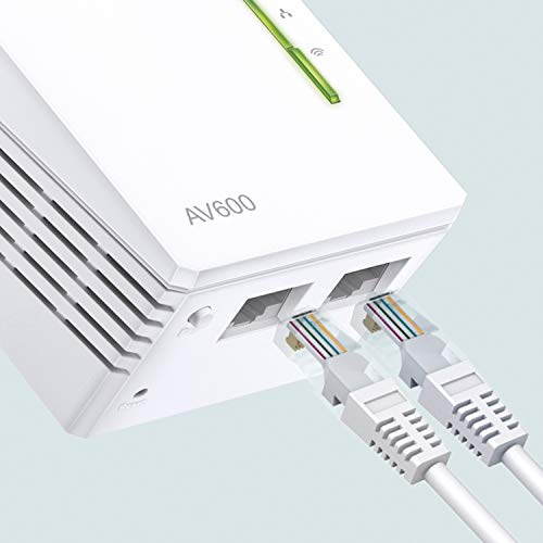 TP-Link TL-WPA4220 KIT - 2 Adaptadores de Comunicación por Línea Eléctrica (WiFi AV 600 Mbps, PLC con WiFi, Extensor, Repetidores de Red, Amplificador y Cobertura Internet, 3 Puertos, Cable Ethernet)