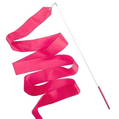 Trimming Shop Gimnasias Rítmicas Rosa Fucsia Cinta con un Twirling Baile Bastón Caña - 4M