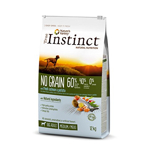 True Instinct No Grain - Nature's Variety - Pienso sin Cereales para Perro Adult Medium-Maxi con Salmón - 12kg