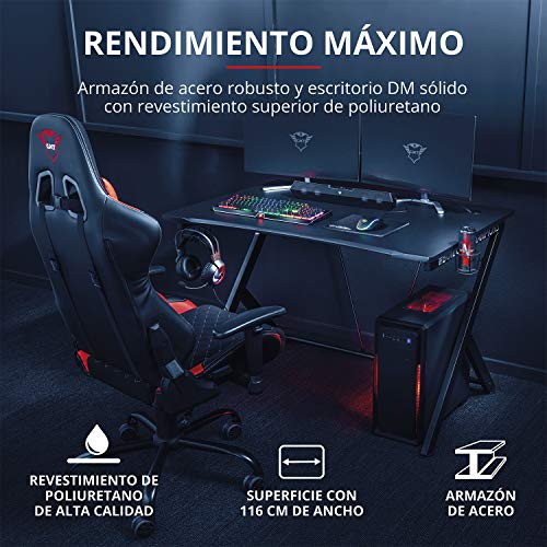 Trust Gaming GXT 711 Dominus Mesa para Gaming, Escritorio, 116 x 75 x 76 cm - Negro