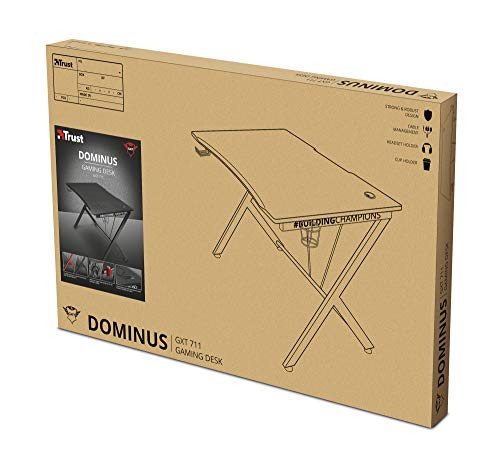 Trust Gaming GXT 711 Dominus Mesa para Gaming, Escritorio, 116 x 75 x 76 cm - Negro