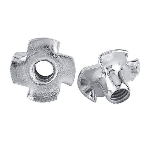 Tuerca en T Tuercas en T de cuatro puntas Tuercas de acero al carbono chapadas en zinc para muebles de carpintería M3 / M4 / M5 / M6 / M8 (M4-50pcs)