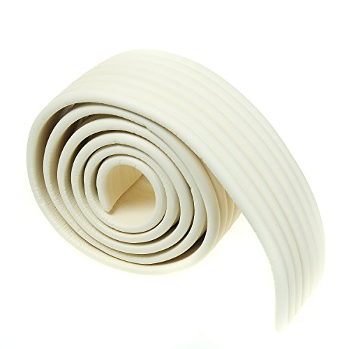 TUKA Multiusos Protector Espuma, 200cm x 80mm x 8mm Universal anticolisión Protector Rollo para Superficie Dura & Bordes, anticolisión Protección Tira para Bebés Niños, Off Blanco, TKD7002 Off White