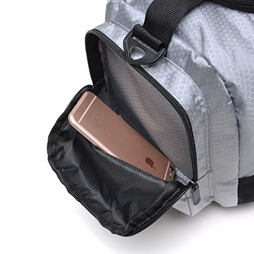 tuokener Mochila Mujer de Deporte Bolsa Gimnasio Mochilas para La Playa Gym Bolsas Impermeable Nylon (Gris)