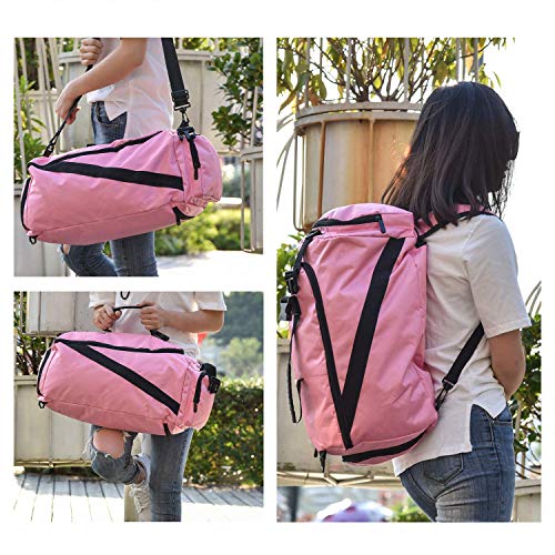 tuokener Mochila Mujer de Deporte Bolsa Gimnasio Mochilas para La Playa Gym Bolsas Impermeable Nylon (Rosa)