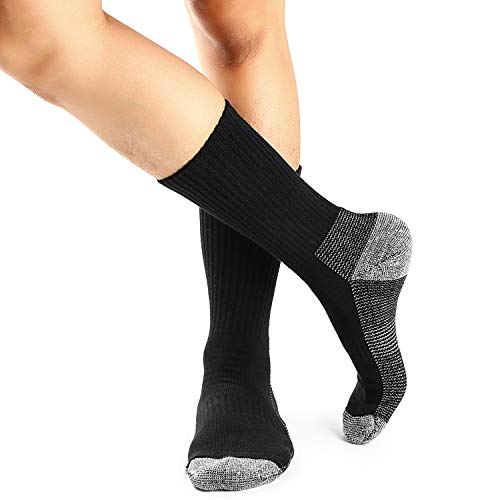 Ueither 6 Pares Calcetines de Algodón para Hombres Mujer Calcetines de Deporte Cushion Crew Socks