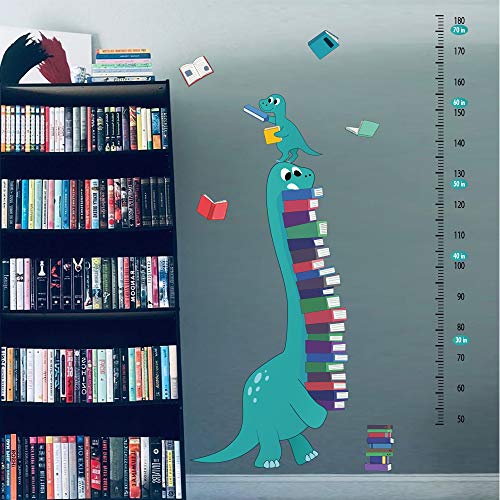 ufengke Altura Pegatinas de Pared Dinosaurios Vinilos Adhesivas Pared Crecimiento Libros Decorativos para Dormitorio Habitación Infantiles Niños