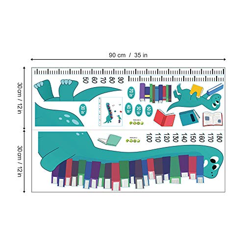 ufengke Altura Pegatinas de Pared Dinosaurios Vinilos Adhesivas Pared Crecimiento Libros Decorativos para Dormitorio Habitación Infantiles Niños