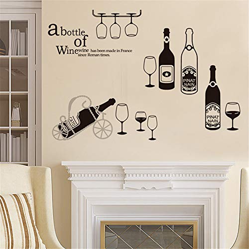 ufengke Pegatinas De Pared Cocina Copas de Vino Tinto Vinilos Adhesivos Pared Champagne Vaso para Dormitorio Salón Oficina Habitación