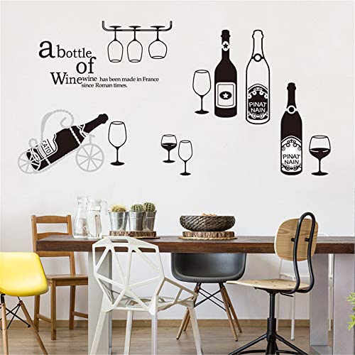 ufengke Pegatinas De Pared Cocina Copas de Vino Tinto Vinilos Adhesivos Pared Champagne Vaso para Dormitorio Salón Oficina Habitación