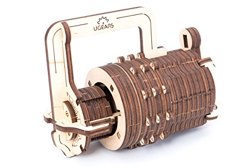 UGEARS Candado de Combinaciones - Puzzle de Madera 3D -Cerradura de Combinación Kit de Construcción