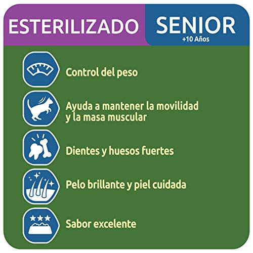 Ultima Pienso para Gatos Esterilizados Senior + de 10 Años con Pollo - 3 kg