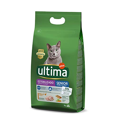 Ultima Pienso para Gatos Esterilizados Senior + de 10 Años con Pollo - 3 kg