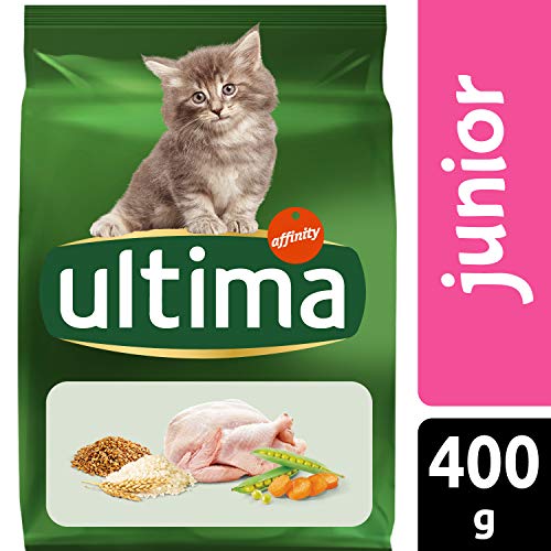 ultima Pienso para Gatos Junior de 2 a 12 Meses con Pollo, Pack de 6 x 400 gr - Total 2.4 kg