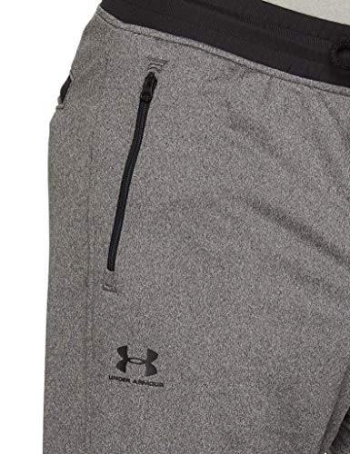 Under Armour Sportstyle Tricot Jogger Pantalones, Hombre, Gris (Carbon Heather/Black (090), S