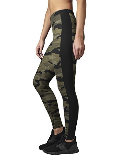 Urban Classics Ladies Camo Stripe Leggings, Multicolor (Woodcamo/Blk 459), L para Mujer