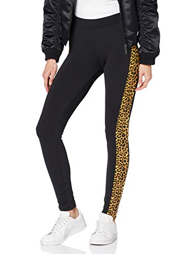 Urban Classics Ladies Side Striped Pattern Leggings, Multicolor (Blk/Leo 01722), 38 (Talla del Fabricante: Small) para Mujer