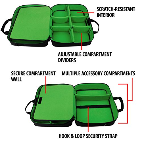 USA Gear Funda Bolsa de Transporte de Consolas Compatible con Todos los Modelos de Xbox - Correa de Hombro Acolchada y Almacenamiento de Accesorios para Controladores, Cables y Auriculares - Verde