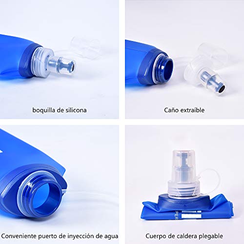 UTOBEST Soft Flask TPU Botella Hidratacion Running Trail Botella de Agua Flexible (250ml-2 Piezas)