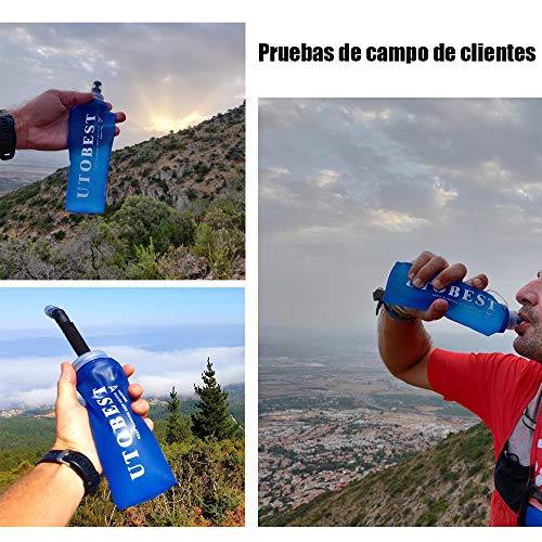 UTOBEST Soft Flask TPU Botella Hidratacion Running Trail Botella de Agua Flexible (250ml-2 Piezas)