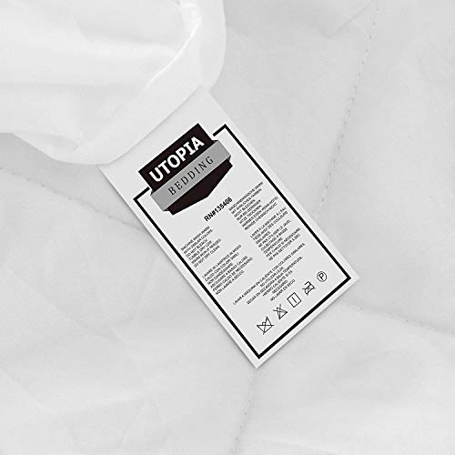 Utopia Bedding - Protector de colchón Acolchado - Microfibra - Transpirable - Funda para colchon estira hasta 38 cm de Profundidad - 135 x 190 cm, Cama 135