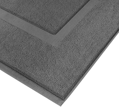 Utopia Towels - 2 Alfombrillas de baño, Alfombra baño - 100% algodón Lavable en la Lavadora (53 x 86 cm, Gris) - Altamente Absorbente