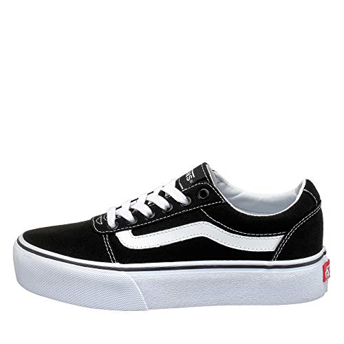 Vans Ward Platform Canvas Zapatillas Mujer, Negro (Canvas) Black/White 187), 38 EU (5 UK)