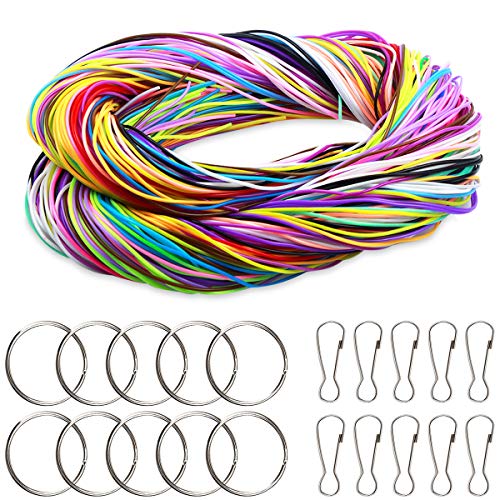 Vascinate 200 PCS hilo Plastico, Cuerda, Cordón Plástico, Bastelset para para la Pulsera DIY, Joyería, 20 Colores