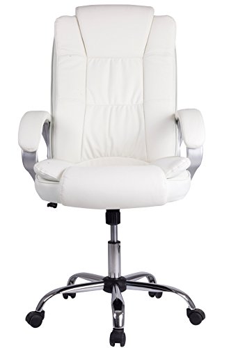 Venta Stock Confort 2 - Sillón de Oficina elevable y reclinable, Piel sintética, Color Blanco