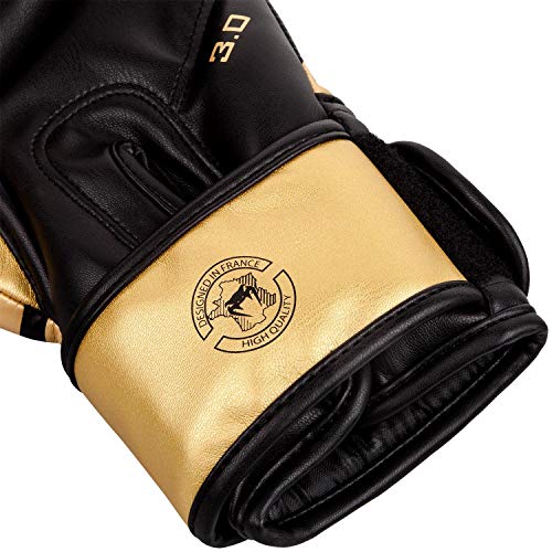 VENUM Challenger 3.0 Guantes de Boxeo, Unisex Adulto, Negro/Dorado, 12 Oz