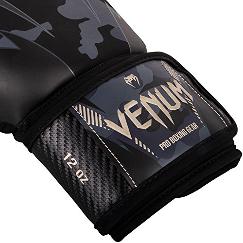 Venum Impact Guantes de Boxeo, Muay thaï, Kick boxing, Camuflaje Oscuro / Arena, 12 Oz