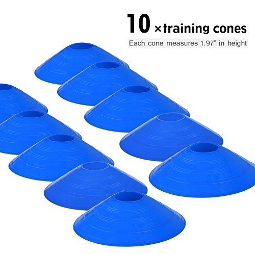 VGEBY1 Kit de Tren Speed ​​Agility, Escalera de Agilidad Plana de 19 pies + 10 Piezas de Conos de Disco para Entrenamiento atlético(Blue)