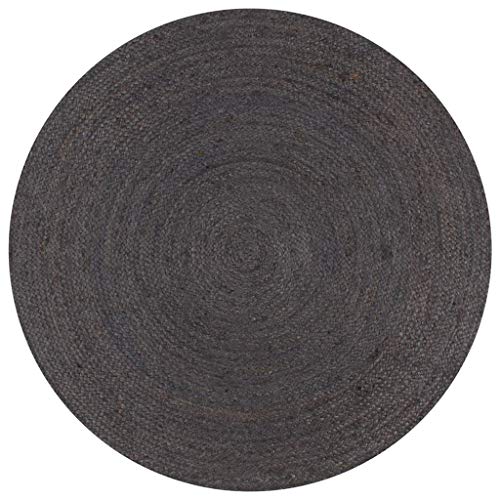 vidaXL Alfombra Redonda de Yute Tejida a Mano Tapete Alfombrilla Felpudo Moqueta Tapiz Esterilla Artesanía Diámetro 120 cm Gris Oscuro