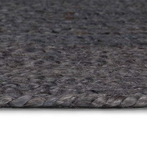 vidaXL Alfombra Redonda de Yute Tejida a Mano Tapete Alfombrilla Felpudo Moqueta Tapiz Esterilla Artesanía Diámetro 120 cm Gris Oscuro