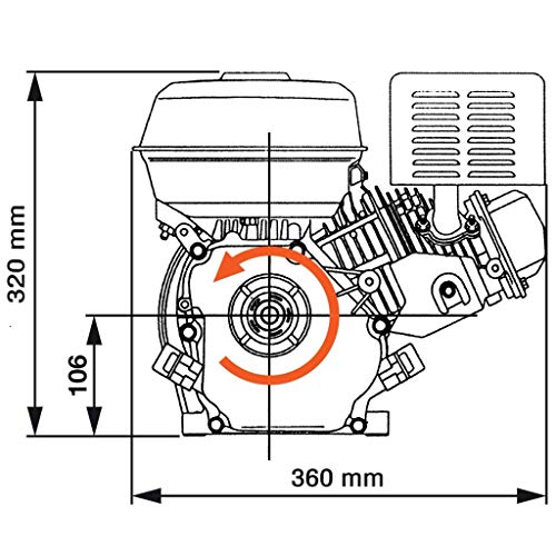 vidaXL Motor de Gasolina Negro 6,5HP 4,8kW Recambio Coche Herramienta Vehículo