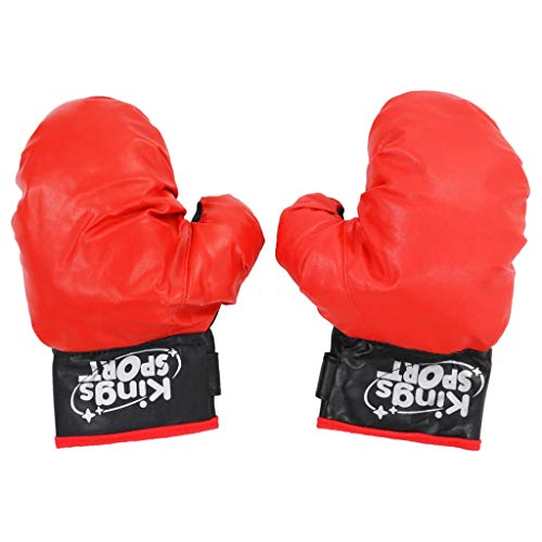 vidaXL Punching Ball Pie Altura Ajustable Niños Guantes Incluidos Saco Boxeo Suelo Infantil Bola Velocidad Pera Punch Ball Alto Regulable Negro Rojo