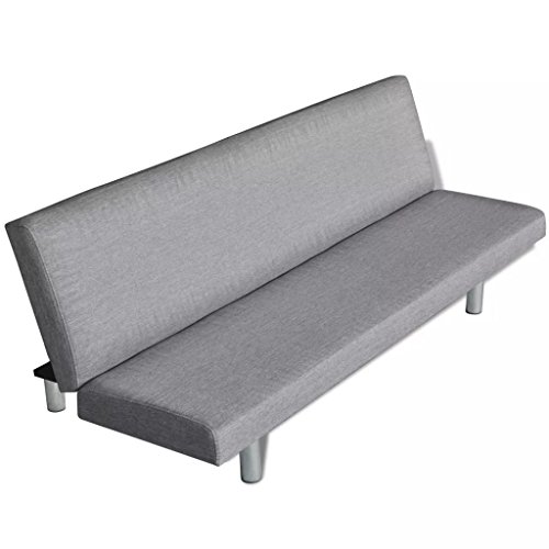 vidaXL Sofá Cama Salón Oficina Gris Claro Asiento Sillón Mueble Lounge Banco