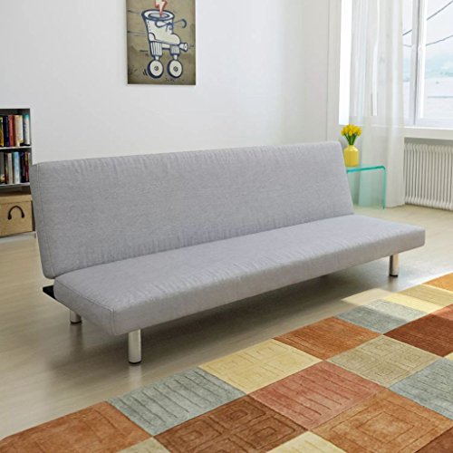 vidaXL Sofá Cama Salón Oficina Gris Claro Asiento Sillón Mueble Lounge Banco