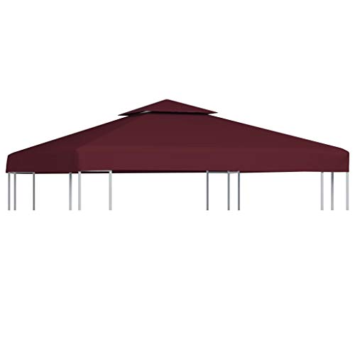 vidaXL Toldo de Cenador 2 Niveles 310 g/m² 3x3 m Burdeos Pabellón Patio Casa