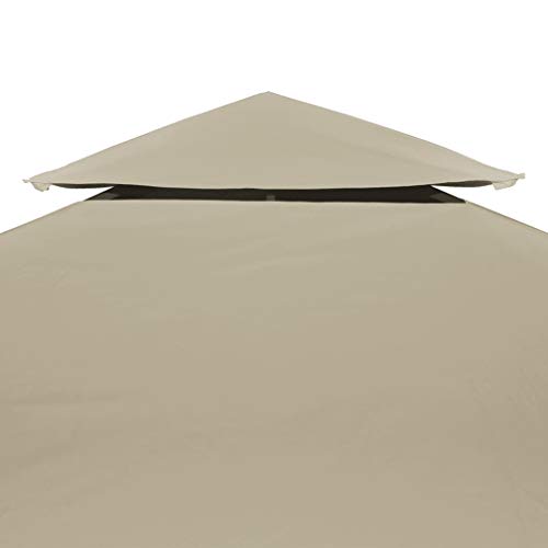 vidaXL Toldo de Cenador de Repuesto Tela Impermeable Beige 3x3 m Techo Pérgola