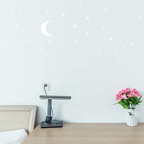 Vinilo adhesivo de pared con luna y estrellas, extraíble para niños, decoración de habitación de bebé, decoración de habitación de bebé, decoración de pared para el hogar, casa, dormitorio