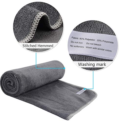 VIVOTE Ultra Suave Toalla Gimnasio, Paquete de 4 40cm x 80 cm Toalla Microfibra Super Absorbente, Gris