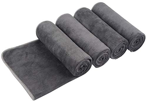 VIVOTE Ultra Suave Toalla Gimnasio, Paquete de 4 40cm x 80 cm Toalla Microfibra Super Absorbente, Gris