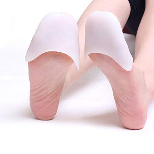 VORCOOL 2 Pares de Gel de sílice Ballet Pointe Zapatillas de Baile Zapatillas Tacones Altos Toe Cap Protector con Agujeros (Color de Piel y Blanco)