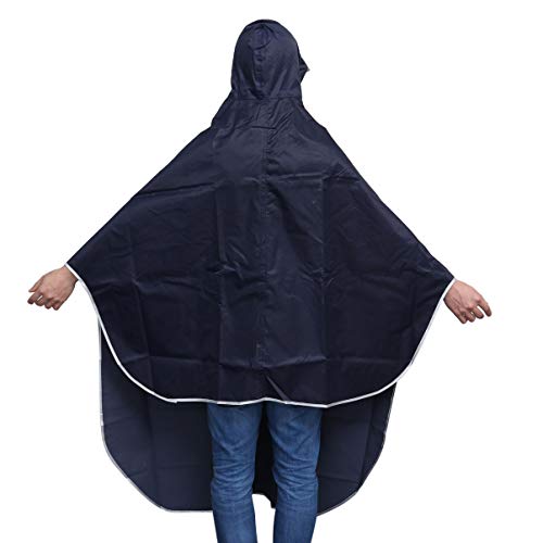 VORCOOL - Poncho con capucha para hombre y mujer, para bicicleta, impermeable, resistente al viento, resistente al viento, con tapa transparente (azul marino)