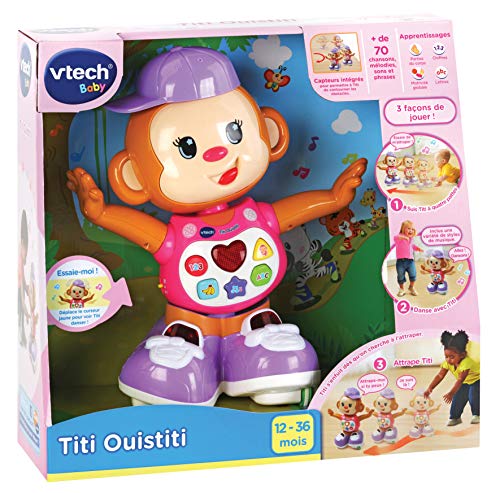 VTech- Titi Ouistiti Rose Juguete Interactivo, Color Rosa (505955)